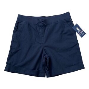 IZOD Girls Navy Blue Pull On School Uniform Shorts Plus Size 14.5‎ NWT